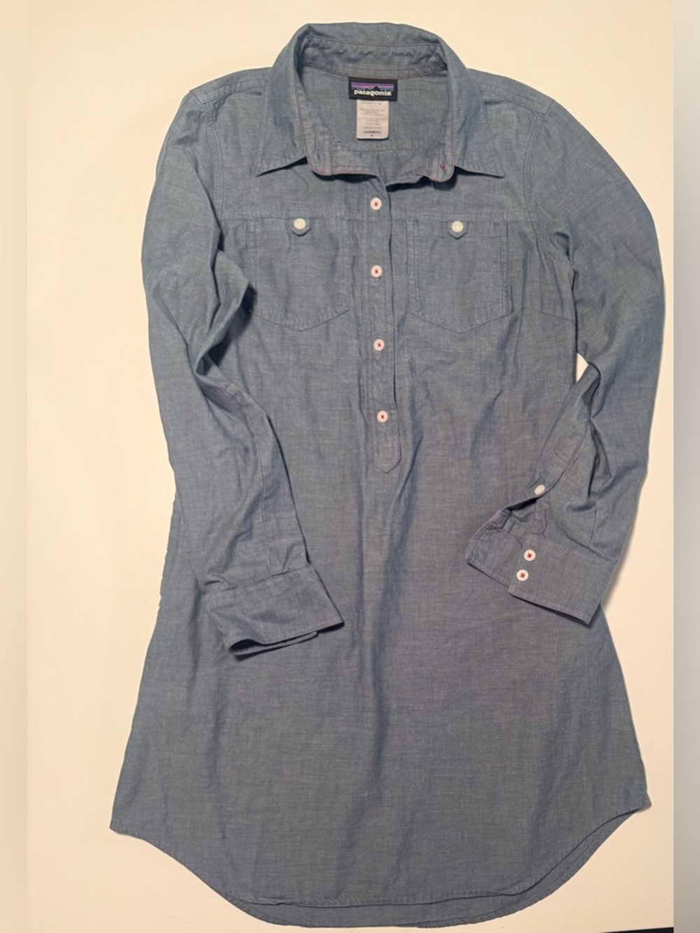 Patagonia Blue Chambray Mini Shirt Dress - Picture 4 of 4